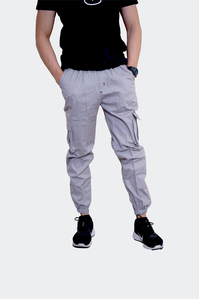Slim Fit Cargo trousers-light Grey