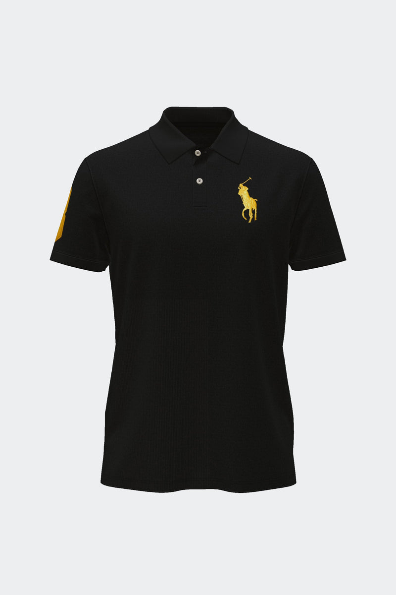 Signature Republica Embroidered Polo Shirt-Black