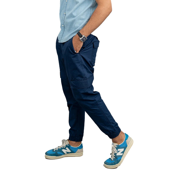 Slim Fit Cargo trousers-Blue