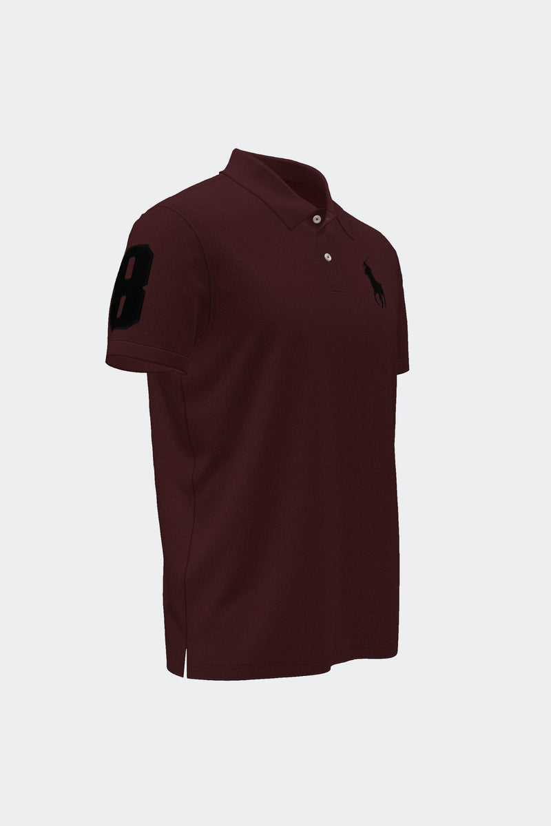 Signature Republica Embroidered Polo Shirt-Maroon