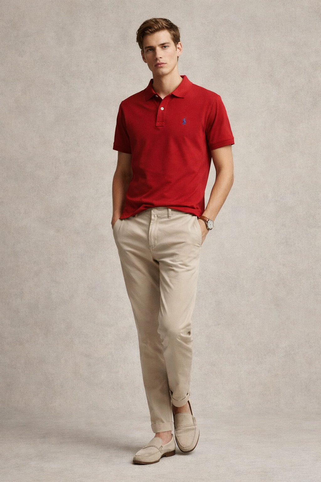 Signature Polo Shirt-Red