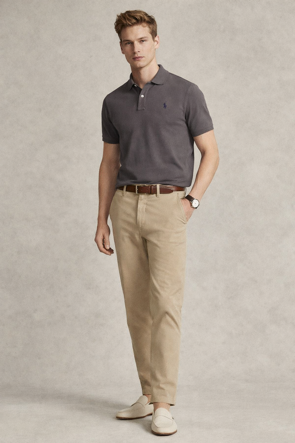 Signature Polo Shirt-Grey