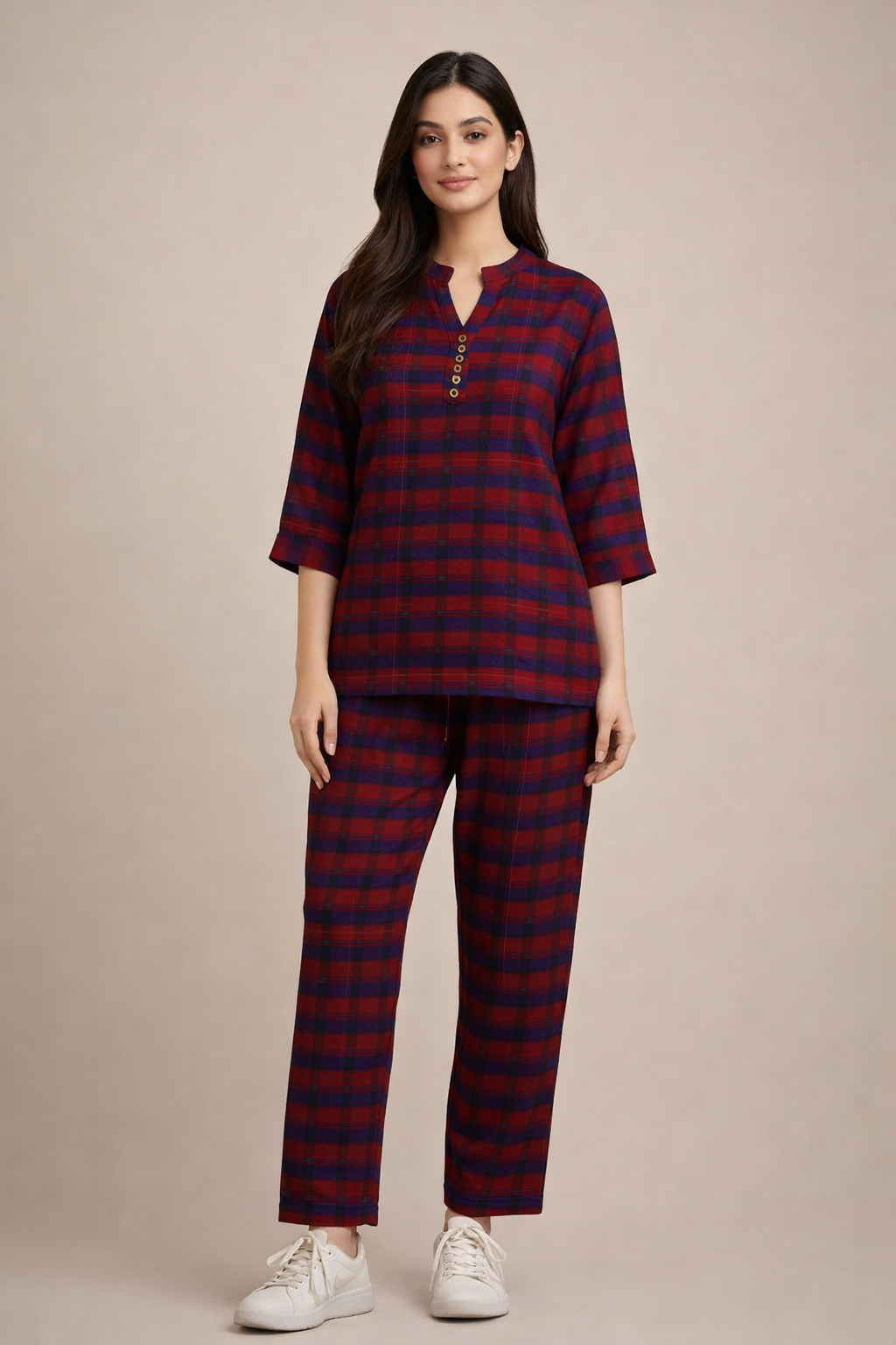 Scarlet Check Cotton Co-Ord Set