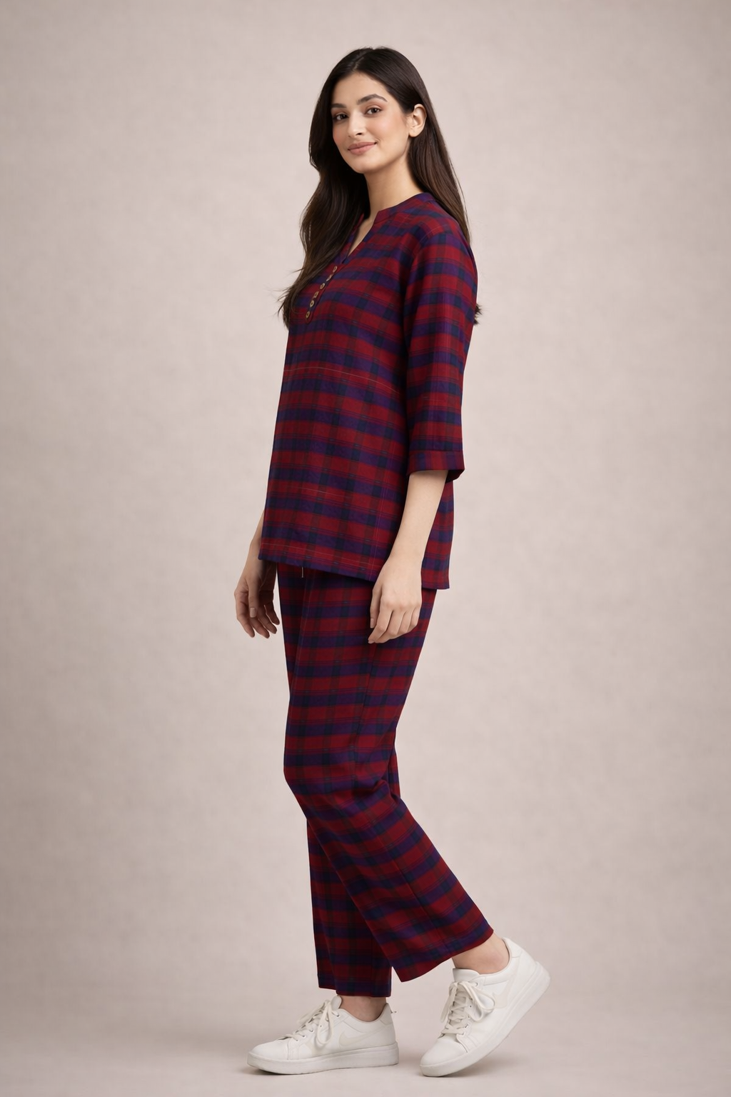 Scarlet Check Cotton Co-Ord Set