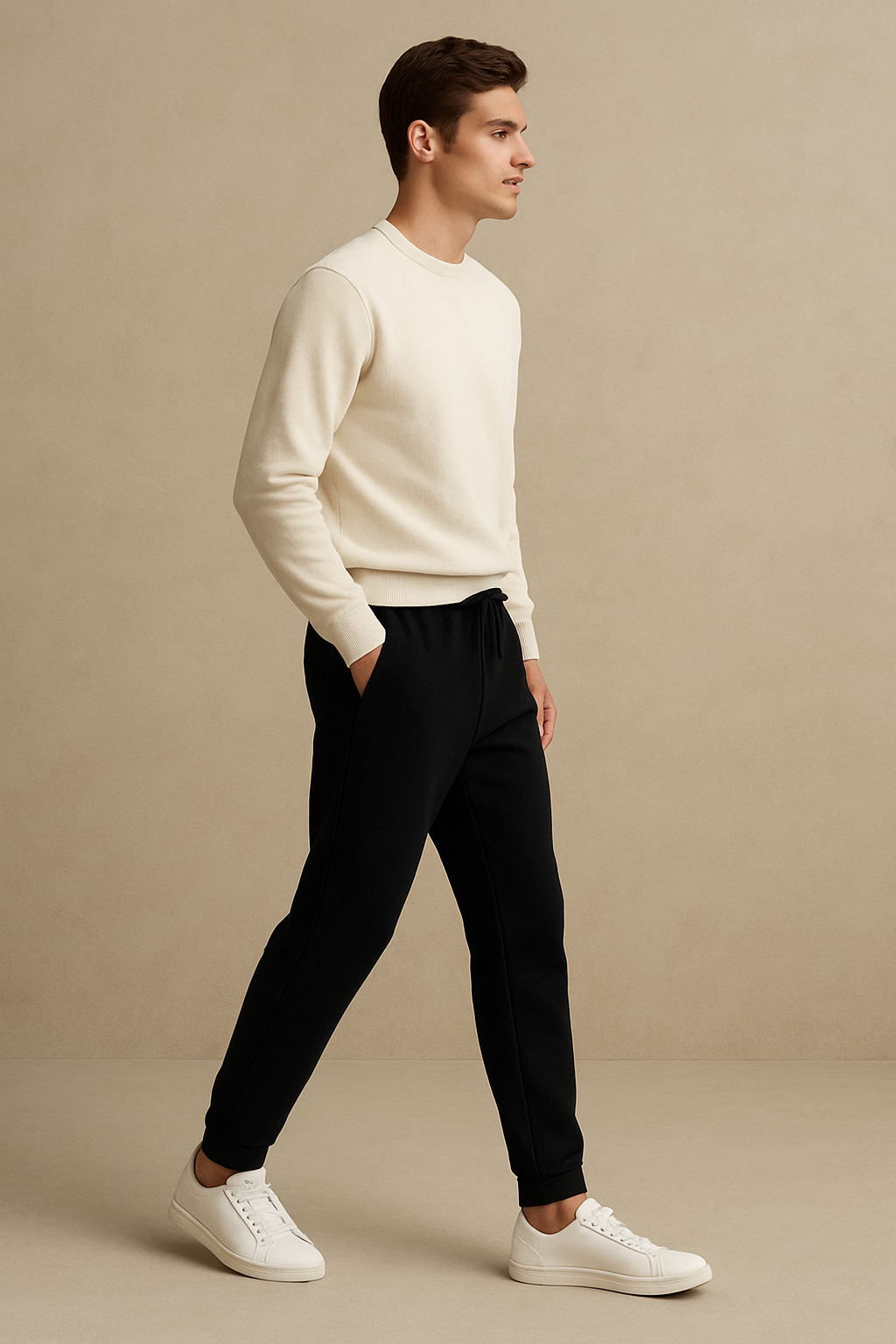 Winter Fleece Trousers for Men- Black