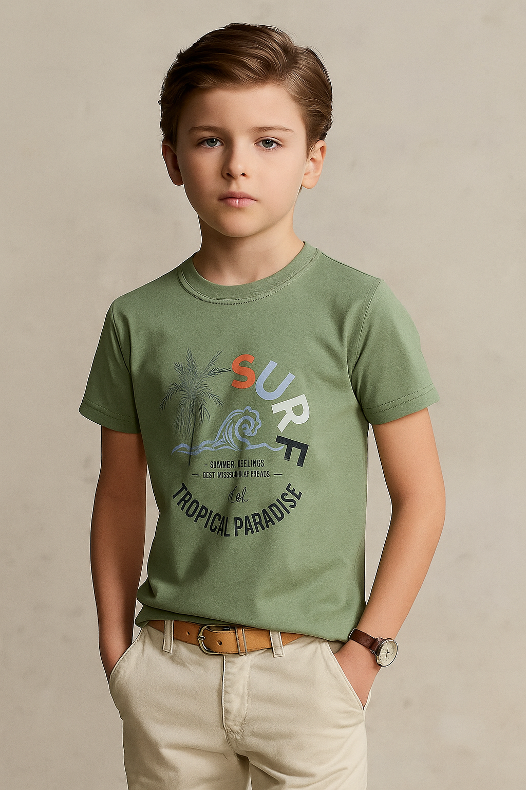 SURF Tropical Paradise T-Shirt-Sea Green