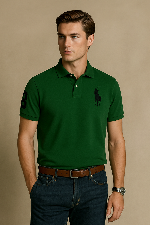 Signature Republica Embroidered Polo Shirt-Green