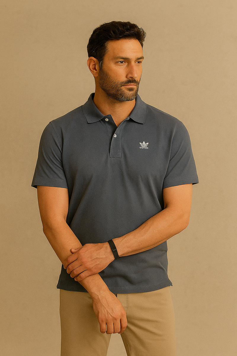 Trefoilo Essentials Polo Tee- Dark Grey