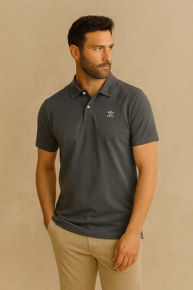 Trefoilo Essentials Polo Tee- Dark Grey