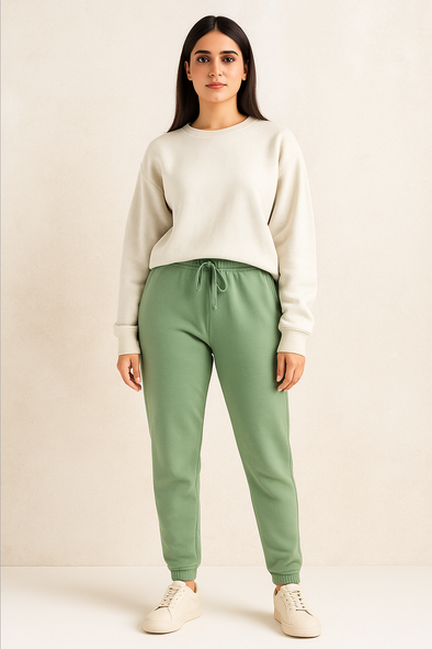 Women's Winter Fleece Trouser-Sea Green