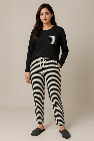 Stripe Pyjama Pant- Black & White