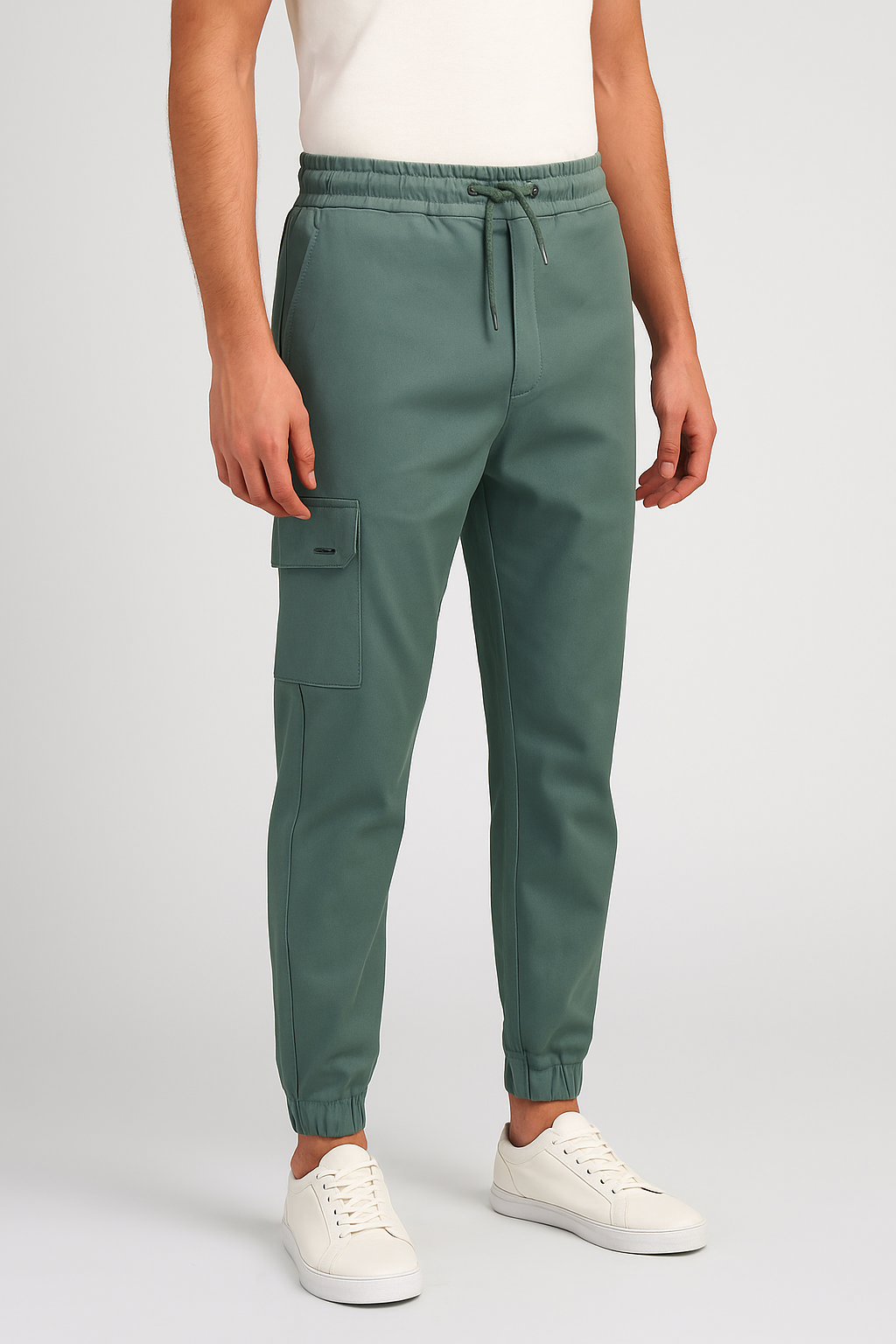 Slim Fit Cargo trousers- Olive Green