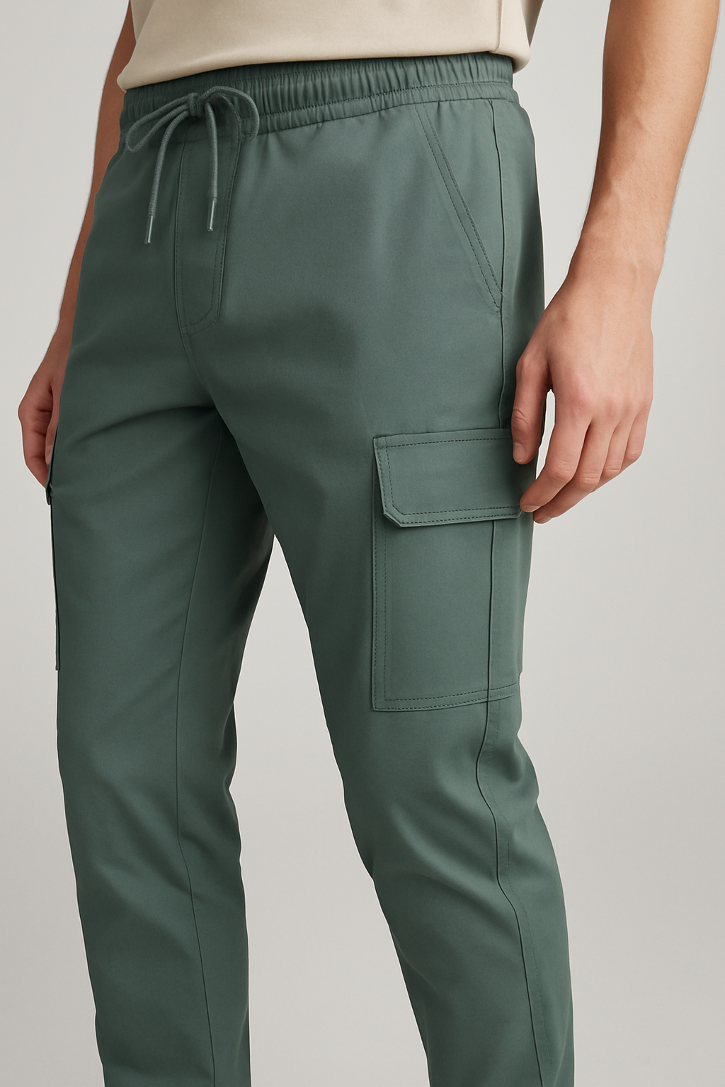 Slim Fit Cargo trousers- Olive Green