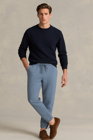 Winter Fleece Trousers for Men- Blue Heather