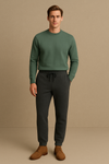 Winter Fleece Trousers for Men- Dark Grey