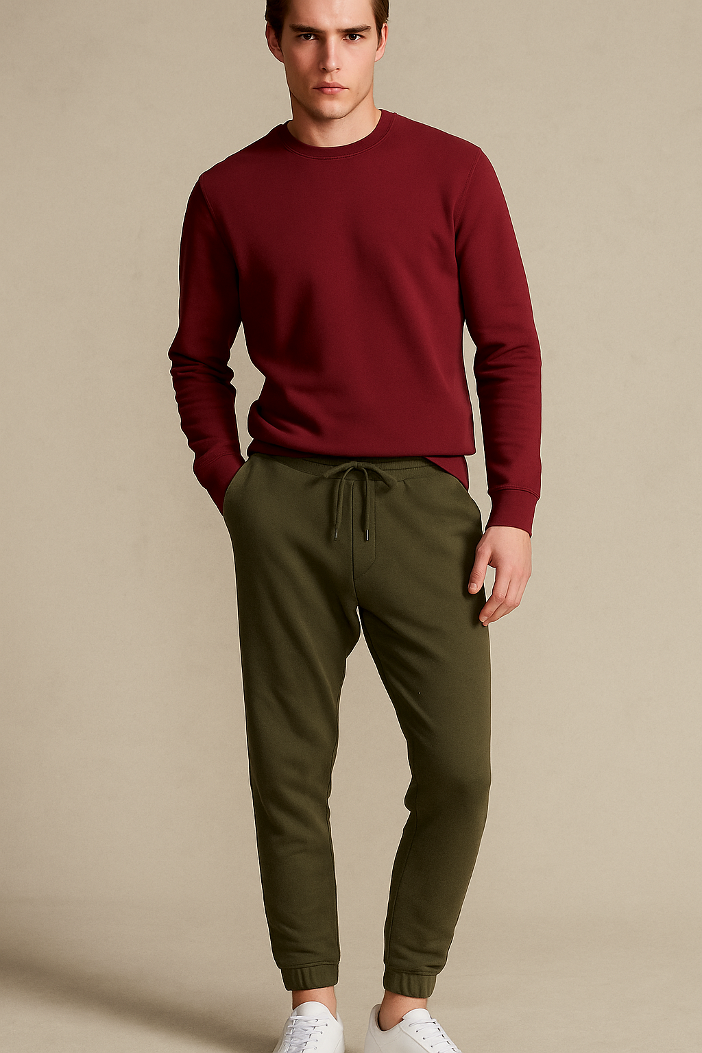Winter Fleece Trousers for Men- Olive Green