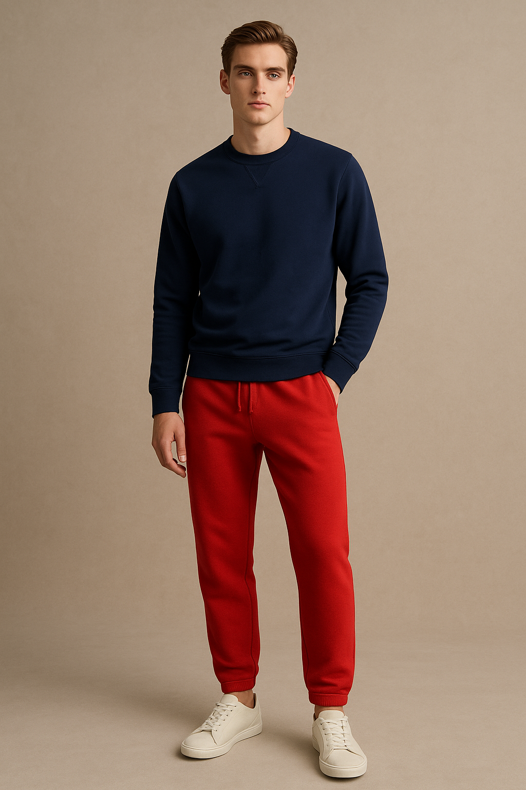 Winter Fleece Trousers for Men- Red