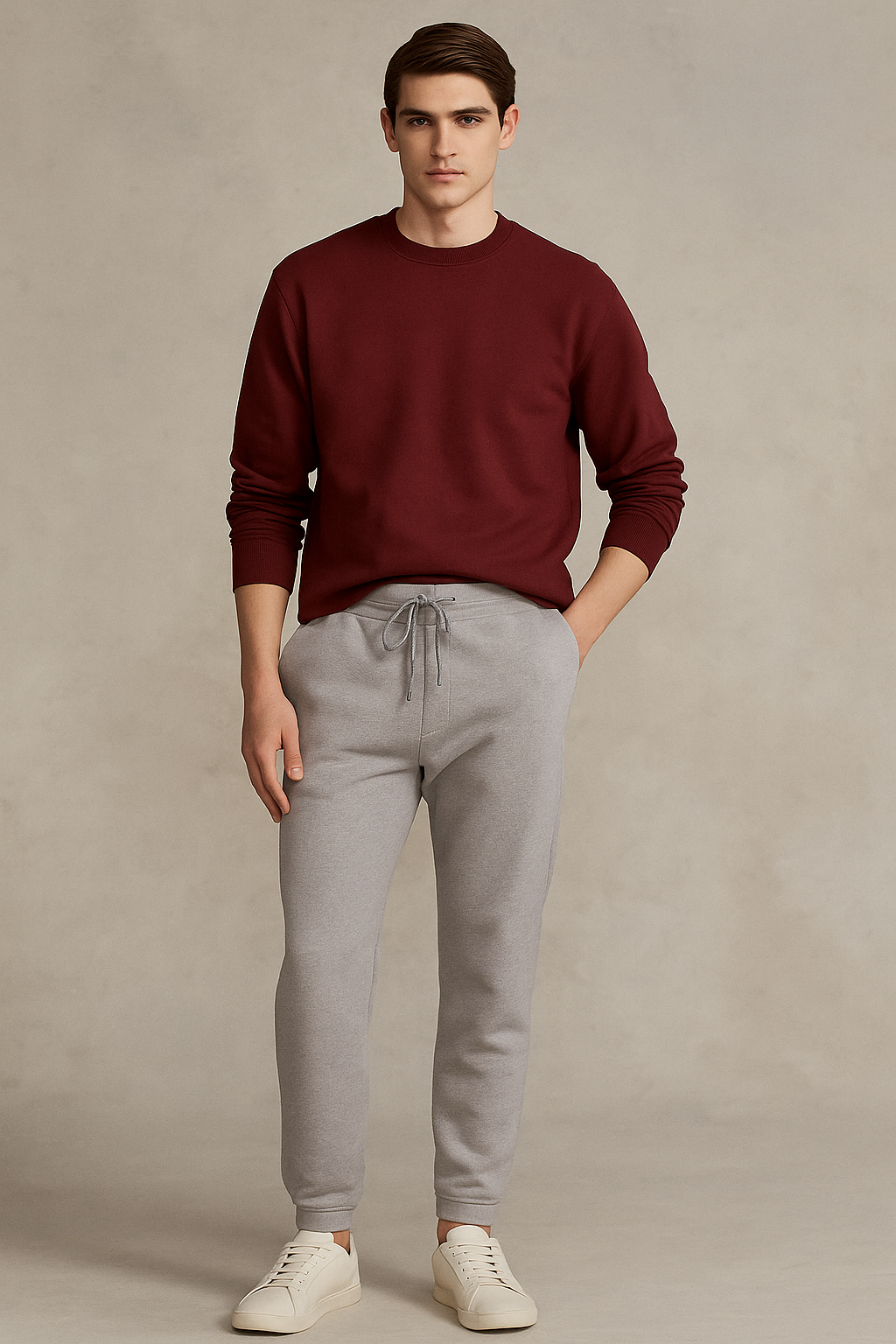 Winter Fleece Trousers for Men- Sand Beige