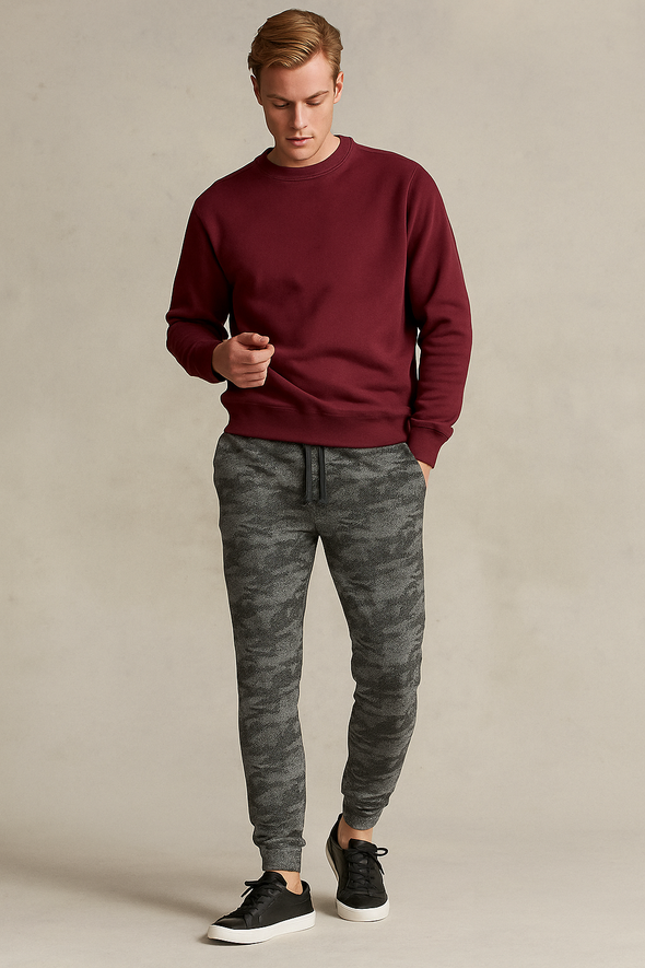 Winter Fleece Trousers for Men- Snake Grey