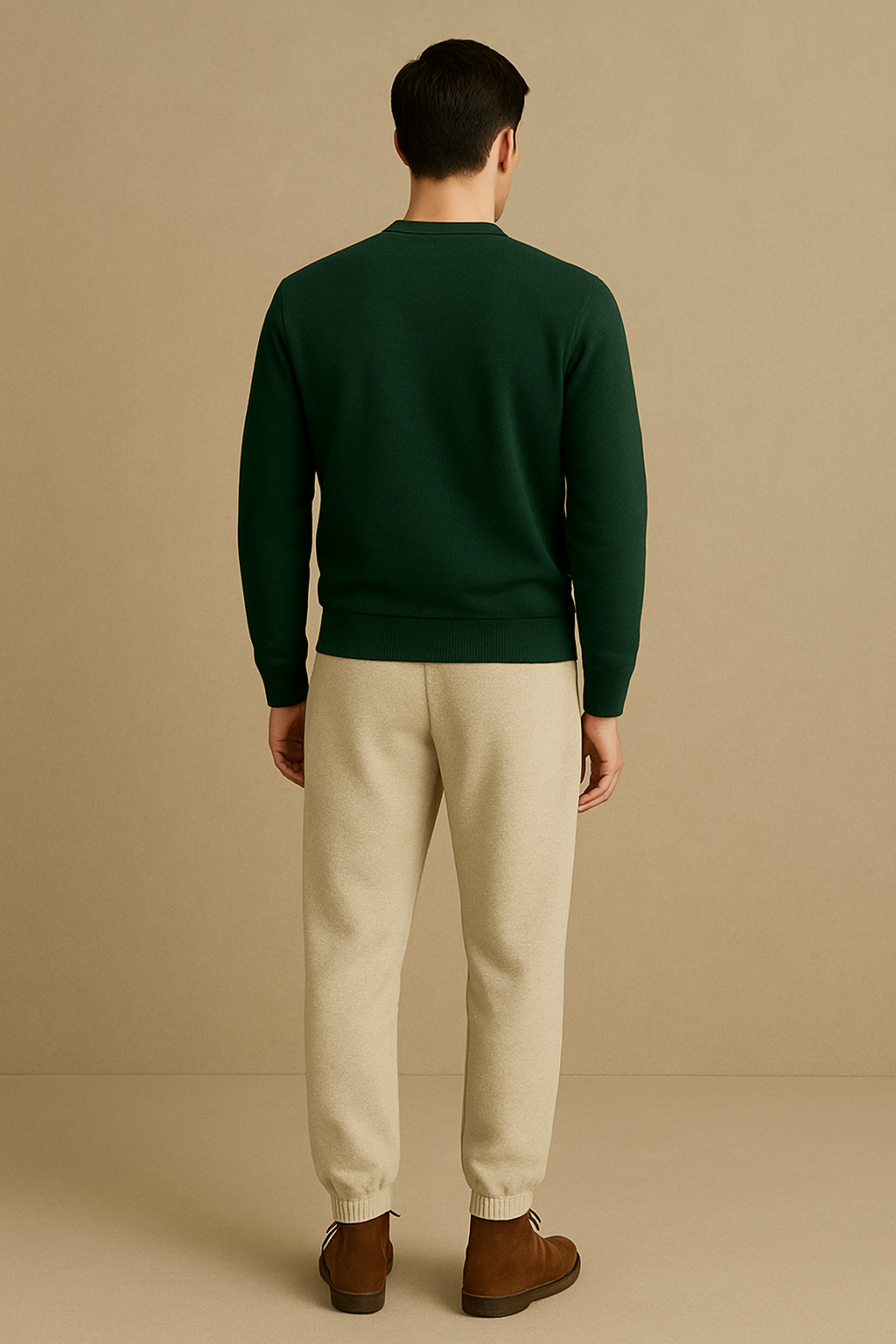 Winter Fleece Trousers for Men- Cream