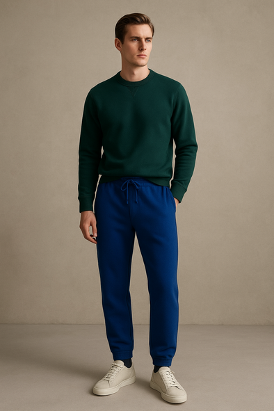 Winter Fleece Trousers for Men- Light Royal Blue