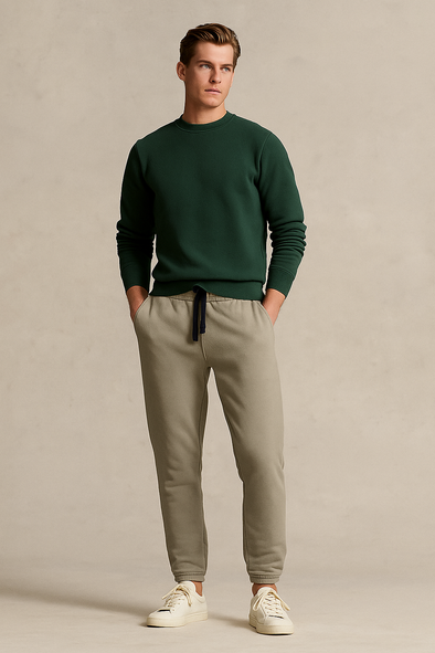 Winter Fleece Trousers for Men- Light Green