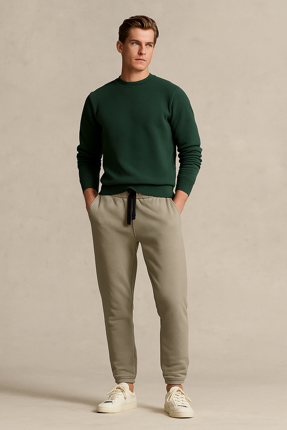 Winter Fleece Trousers for Men- Light Green