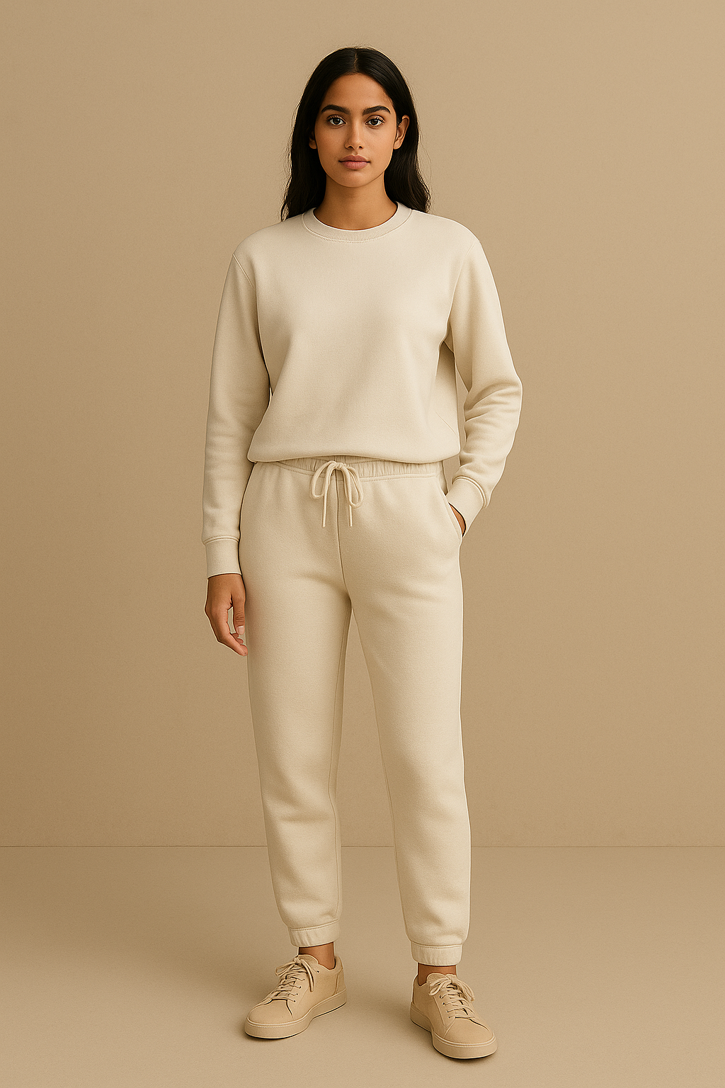 Women's Winter Fleece Trouser- Cream