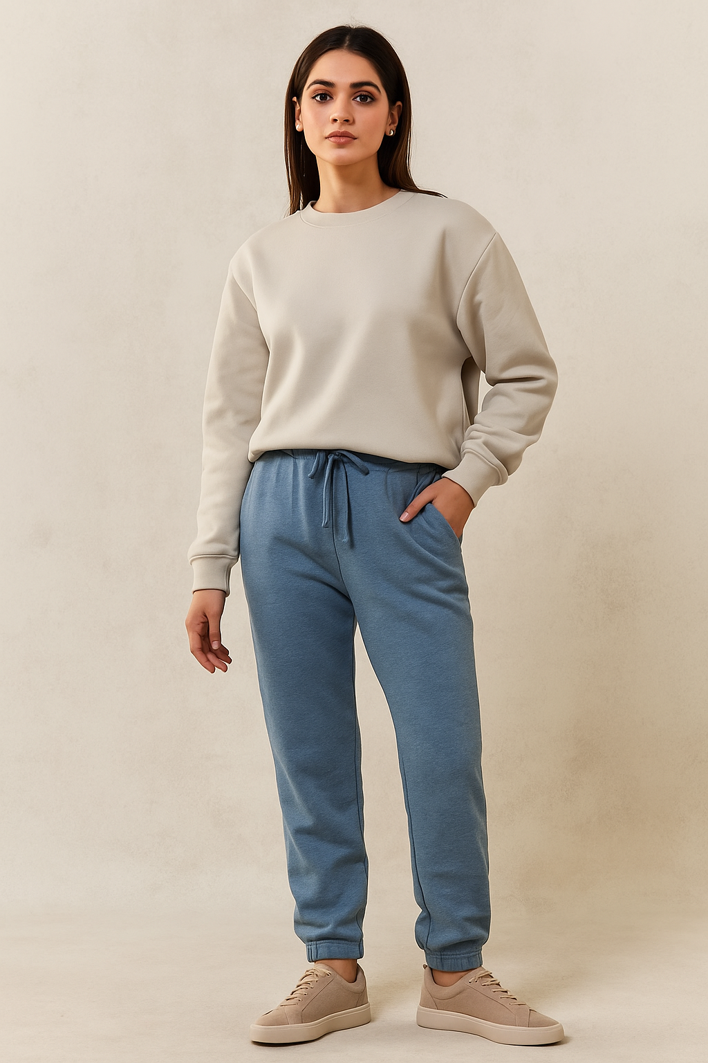 Women's Winter Fleece Trouser-Light Blue Heather