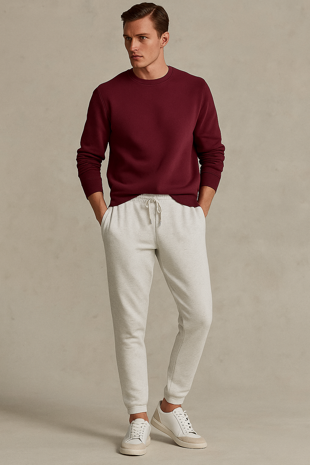Winter Fleece Trousers for Men- White