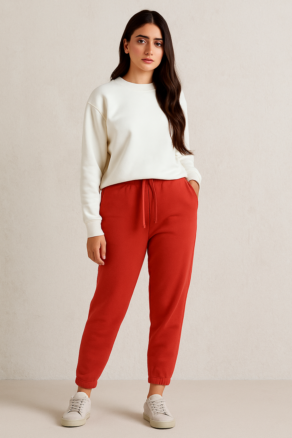 Women's Winter Fleece Trouser-Red