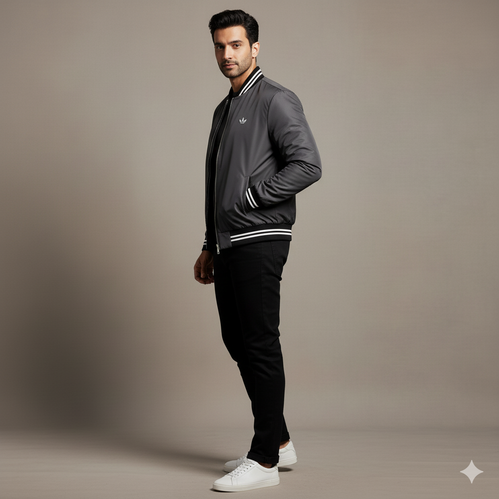 Men's Bomber Jacket - charcoal grey