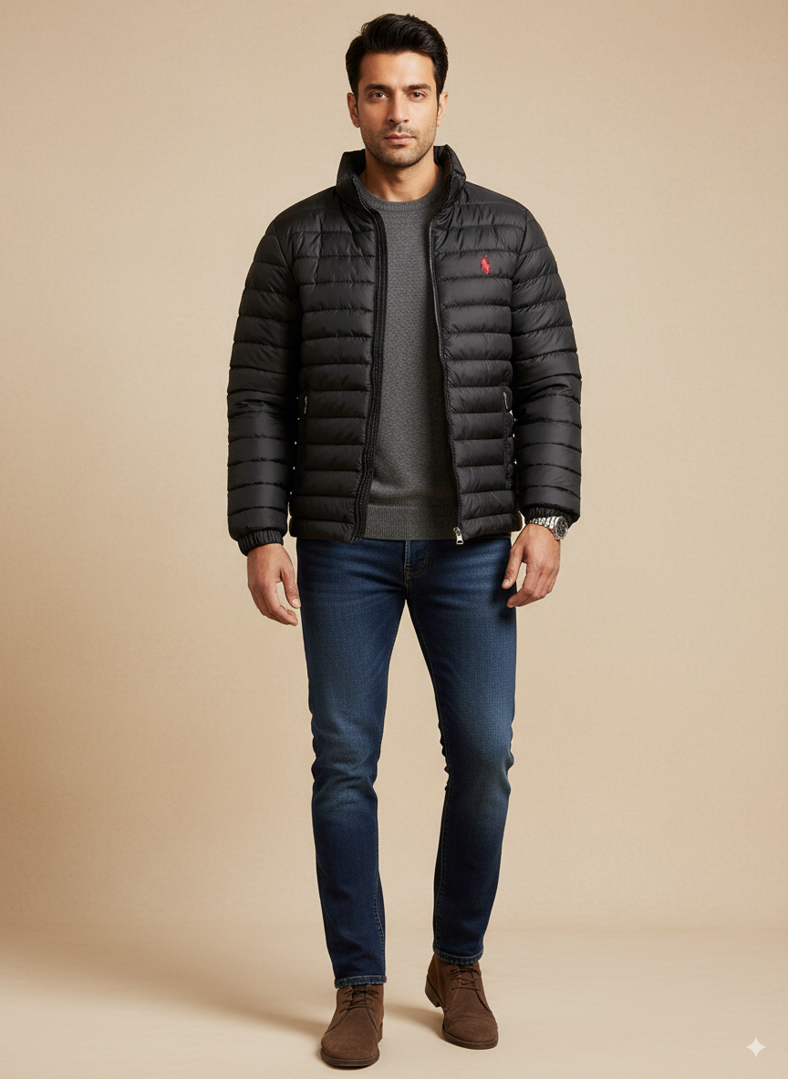 Men's Puffer Jacket - Black