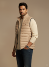 Men's Sleeveless Puffer Jacket - Warm Beige