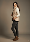 Women's Sleeveless puffer jacket - Warm Beige