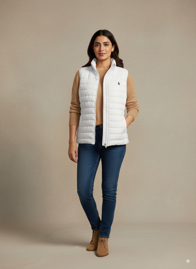 Women's Sleeveless puffer jacket - White
