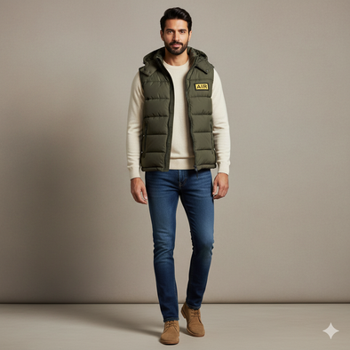 Men's Bogner Sleeveless puffer jacket - Olive green