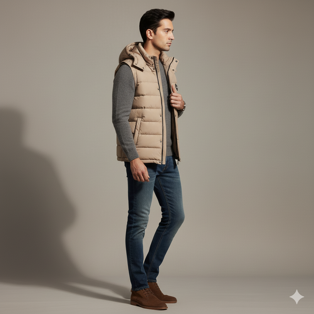 Men's Bogner Sleeveless puffer jacket - Beige