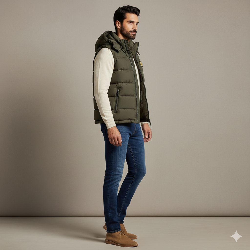 Men's Bogner Sleeveless puffer jacket - Olive green