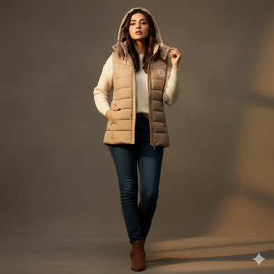Women's Bogner Sleeveless puffer jacket - Beige