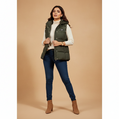 Women's Bogner Sleeveless puffer jacket - Olive Green