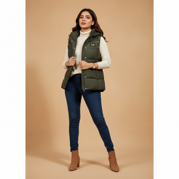 Women's Bogner Sleeveless puffer jacket - Olive Green