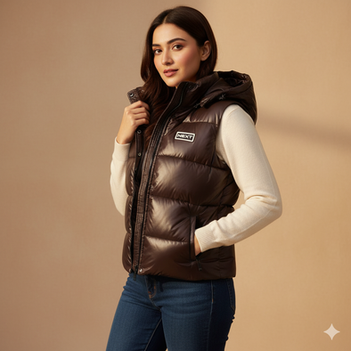 Women's Bogner Sleeveless puffer jacket - Dark Brown