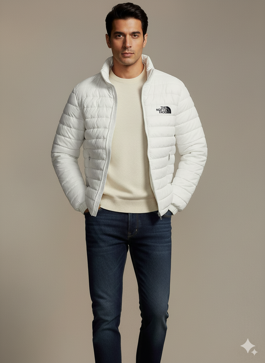 Men's Puffer Jacket - White