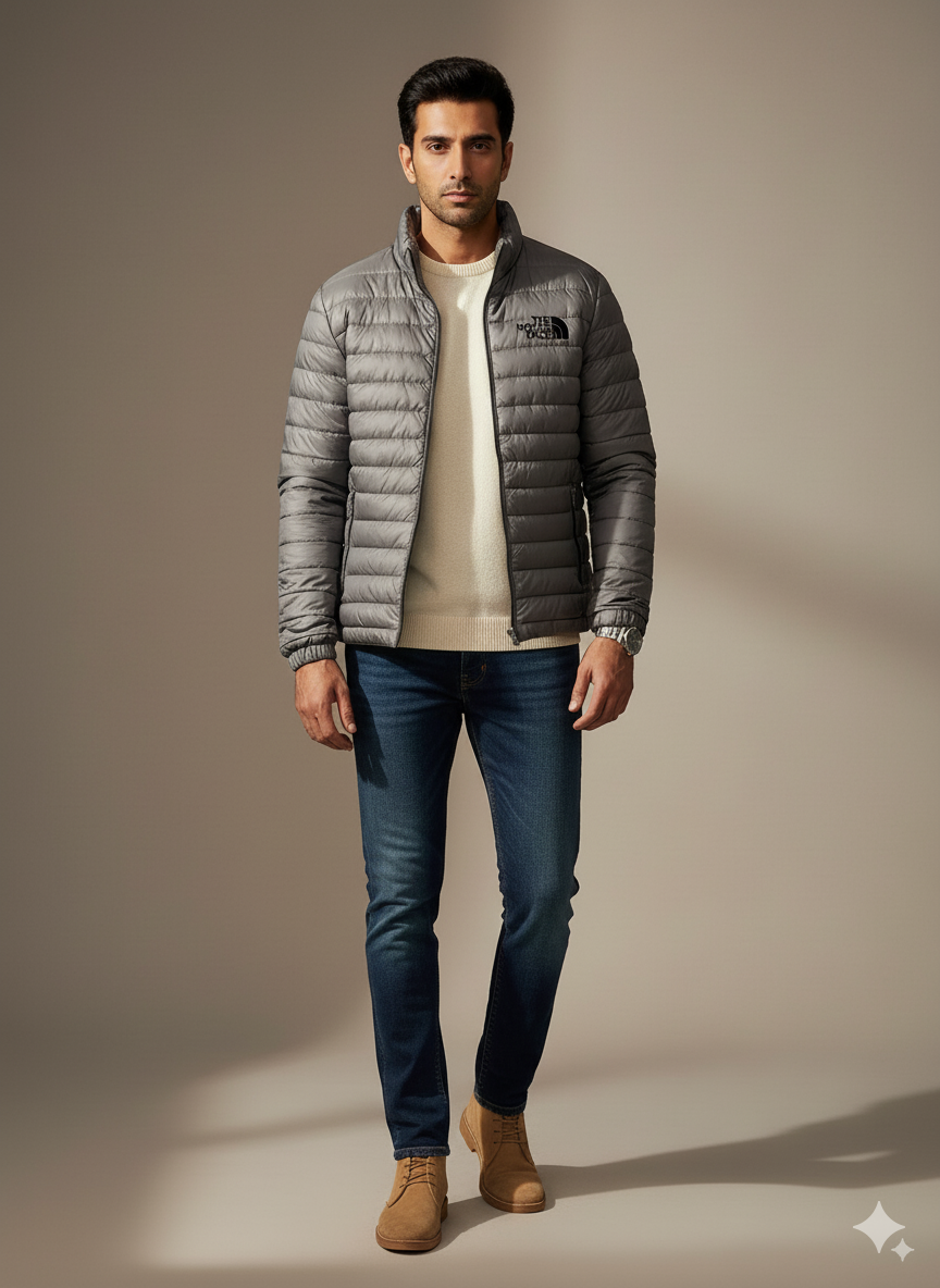 Men's Puffer Jacket - Grey