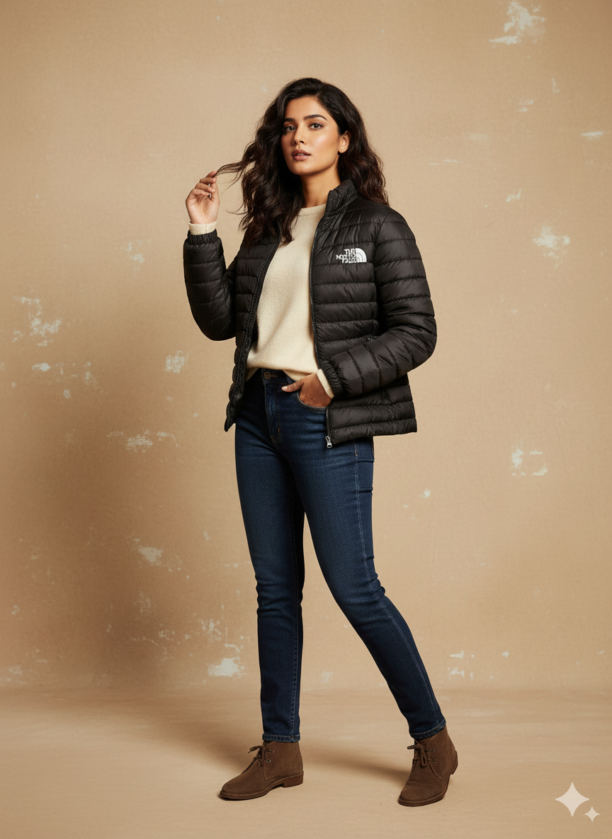 Women's Puffer Jacket - Black