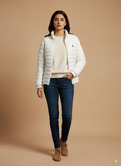 Women's Puffer Jacket -White