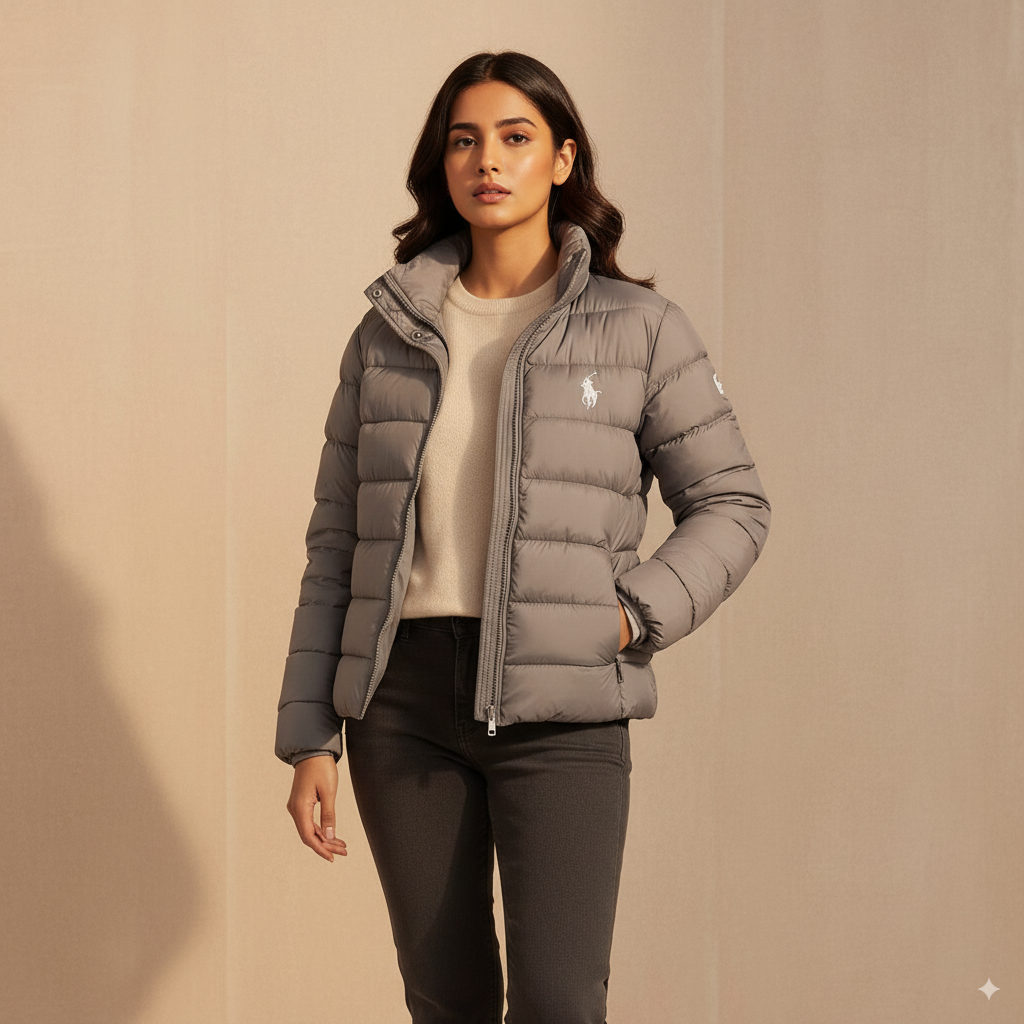 Women's Puffer Jacket -  Grey