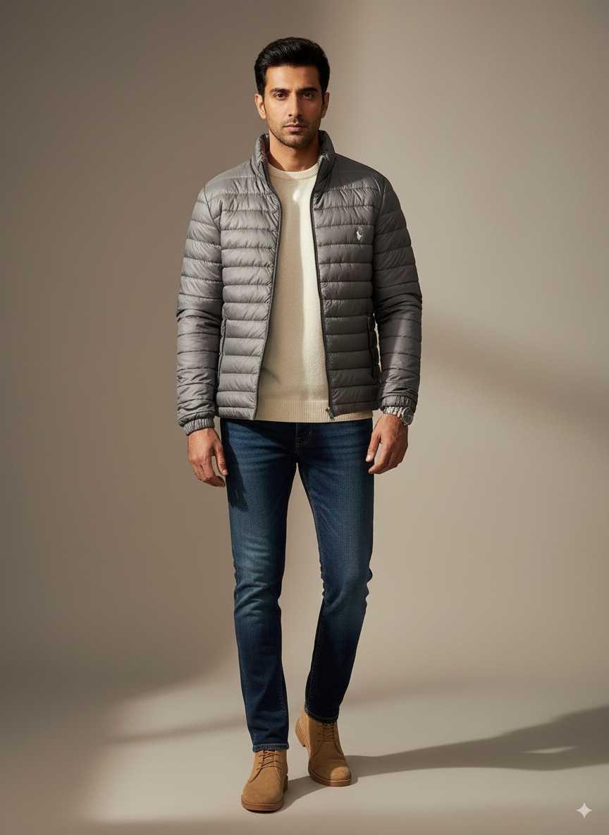 Men's Puffer Jacket - Grey