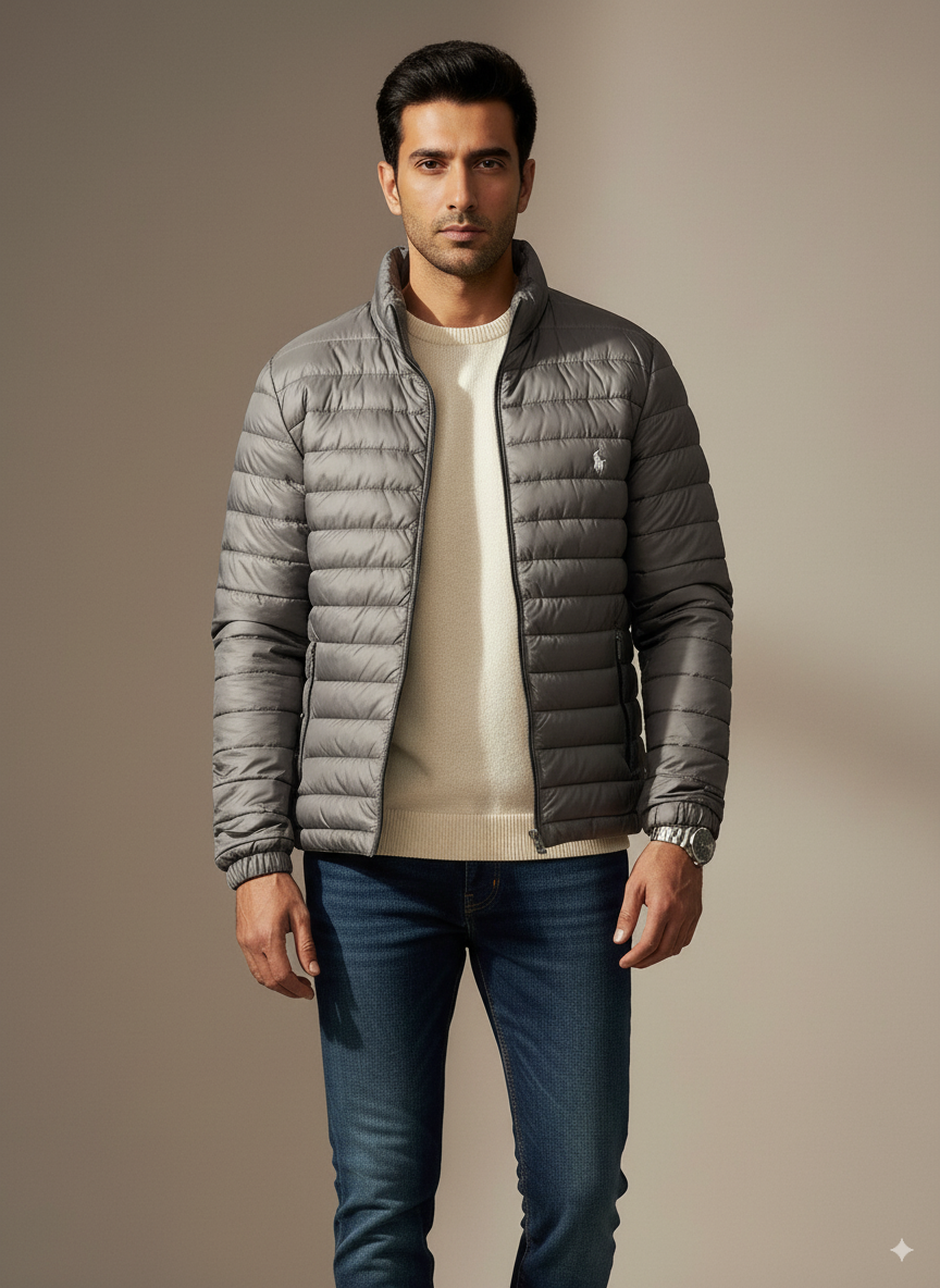 Men's Puffer Jacket - Grey